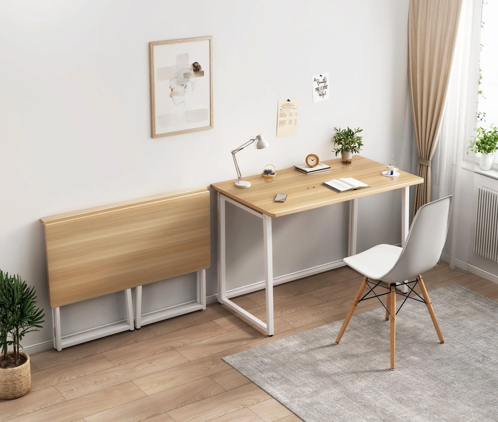Wizard Folding Table Desk (Oak) - Image 2