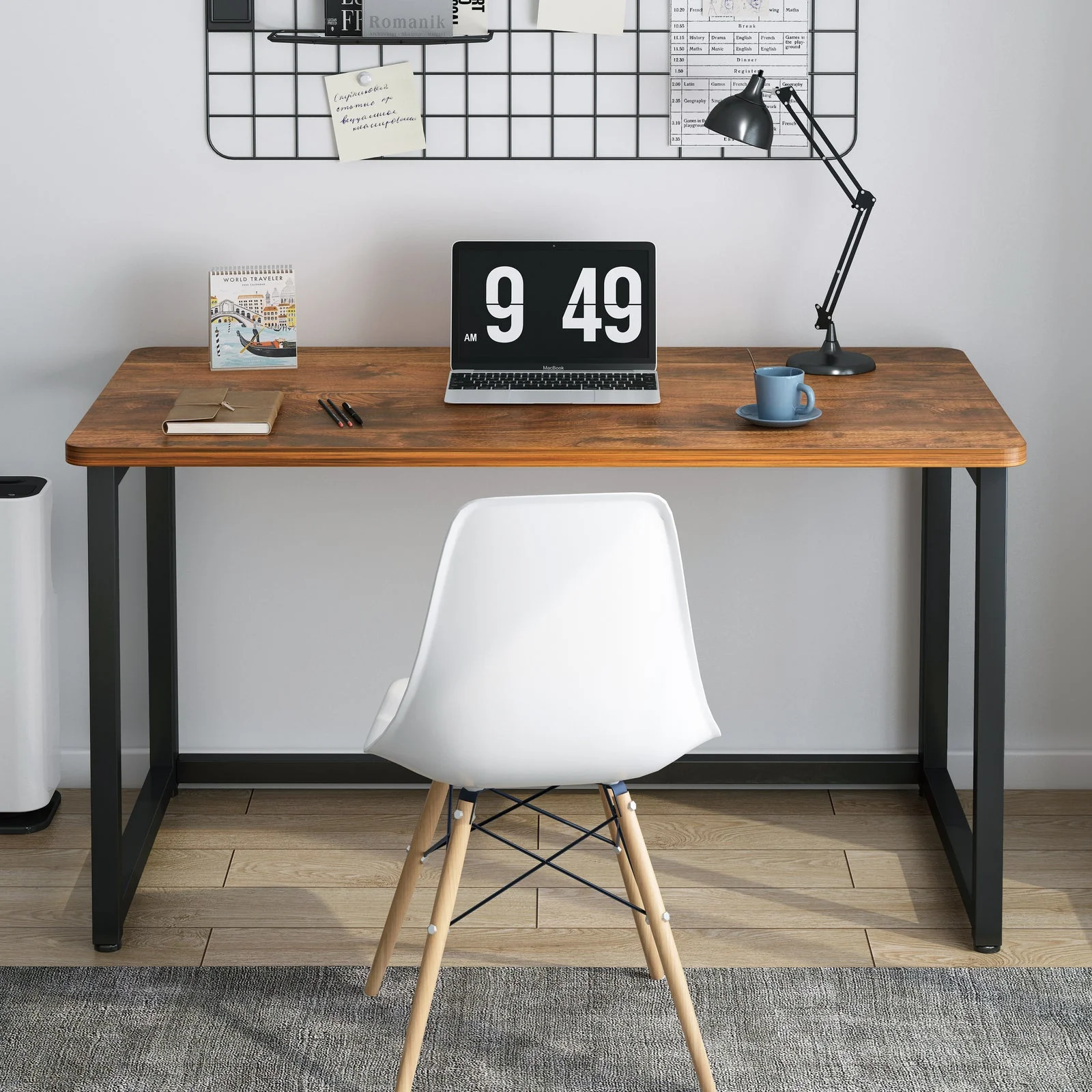 Wizard Folding Table Desk (Rustic Wood) - Image 2