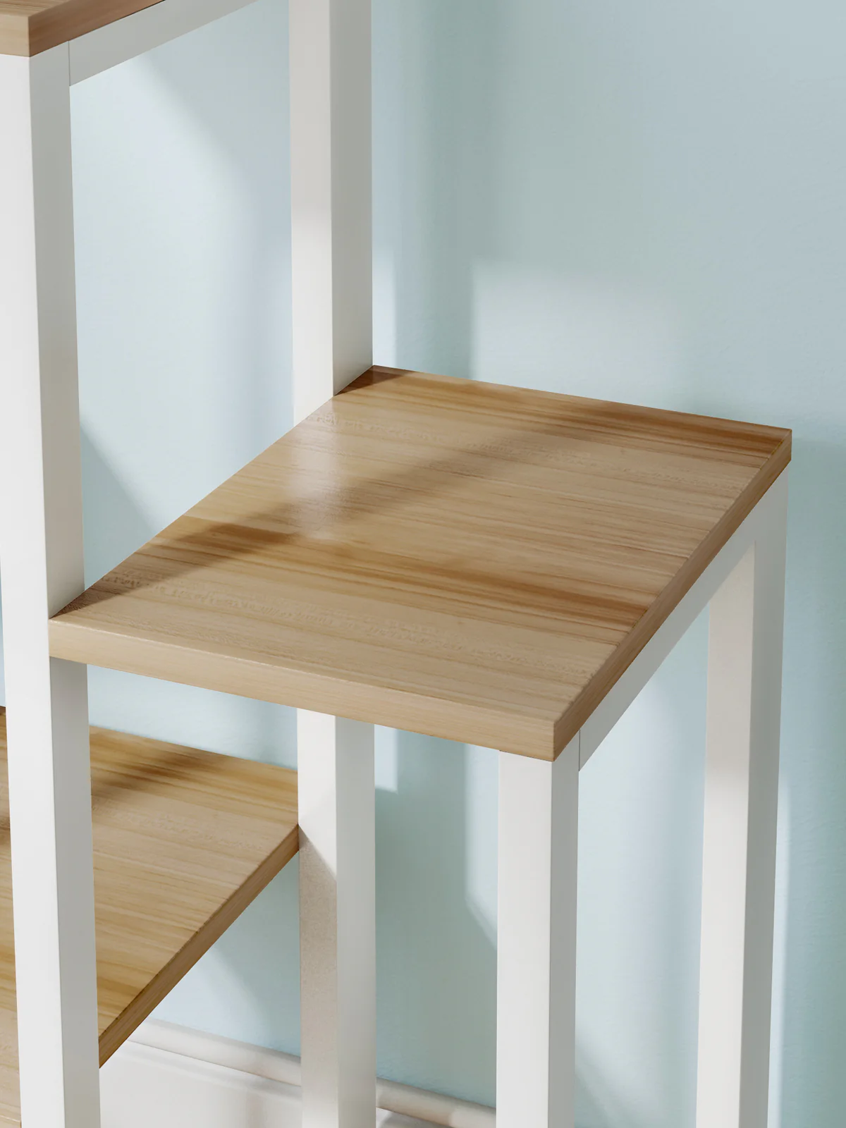 Wonderland Multi-Tiered Garden Plant Stand Wood & Steel Planter Shelf (Oak & White) - Image 3