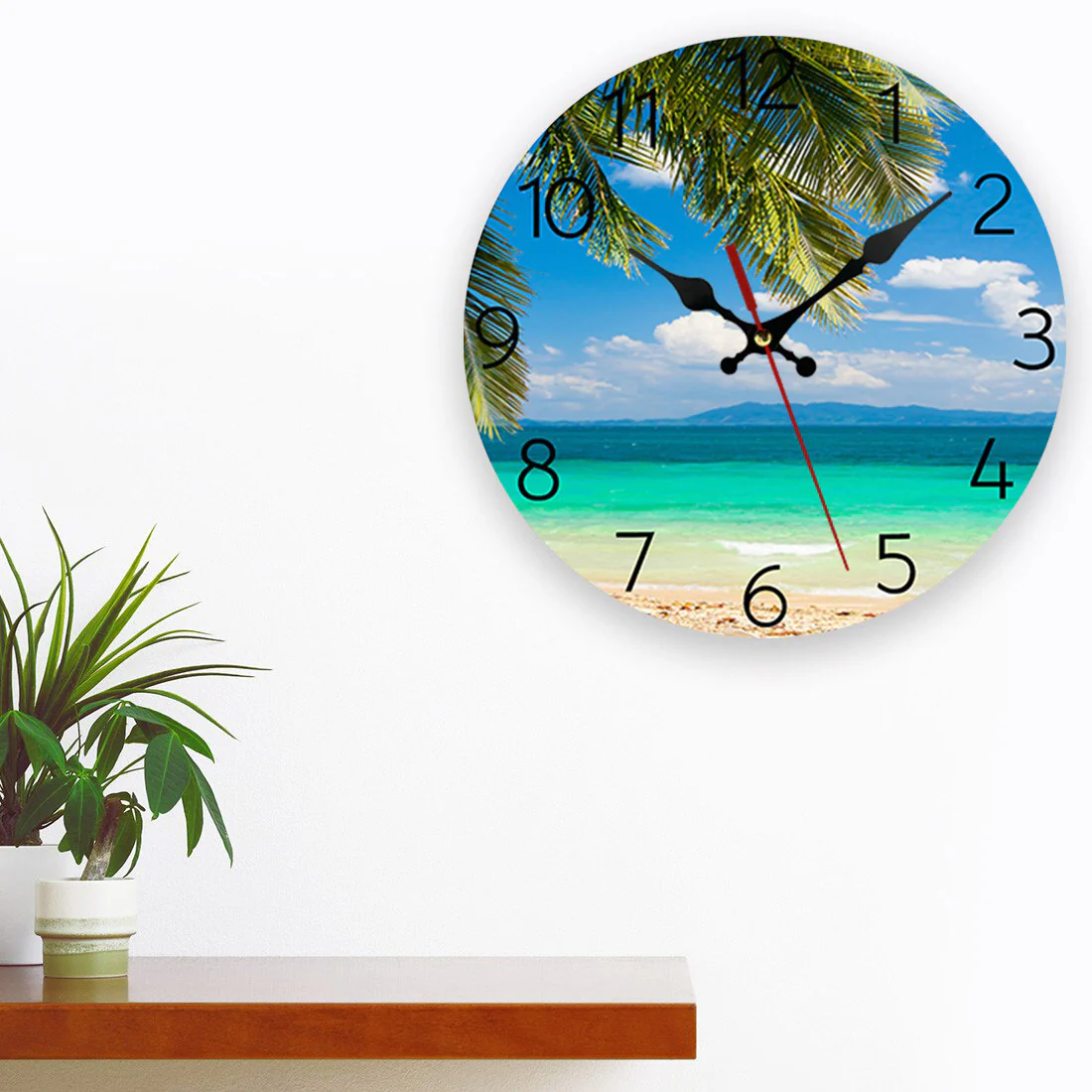 Wooden Costal Beach Home Decor Wall Clock - Image 2