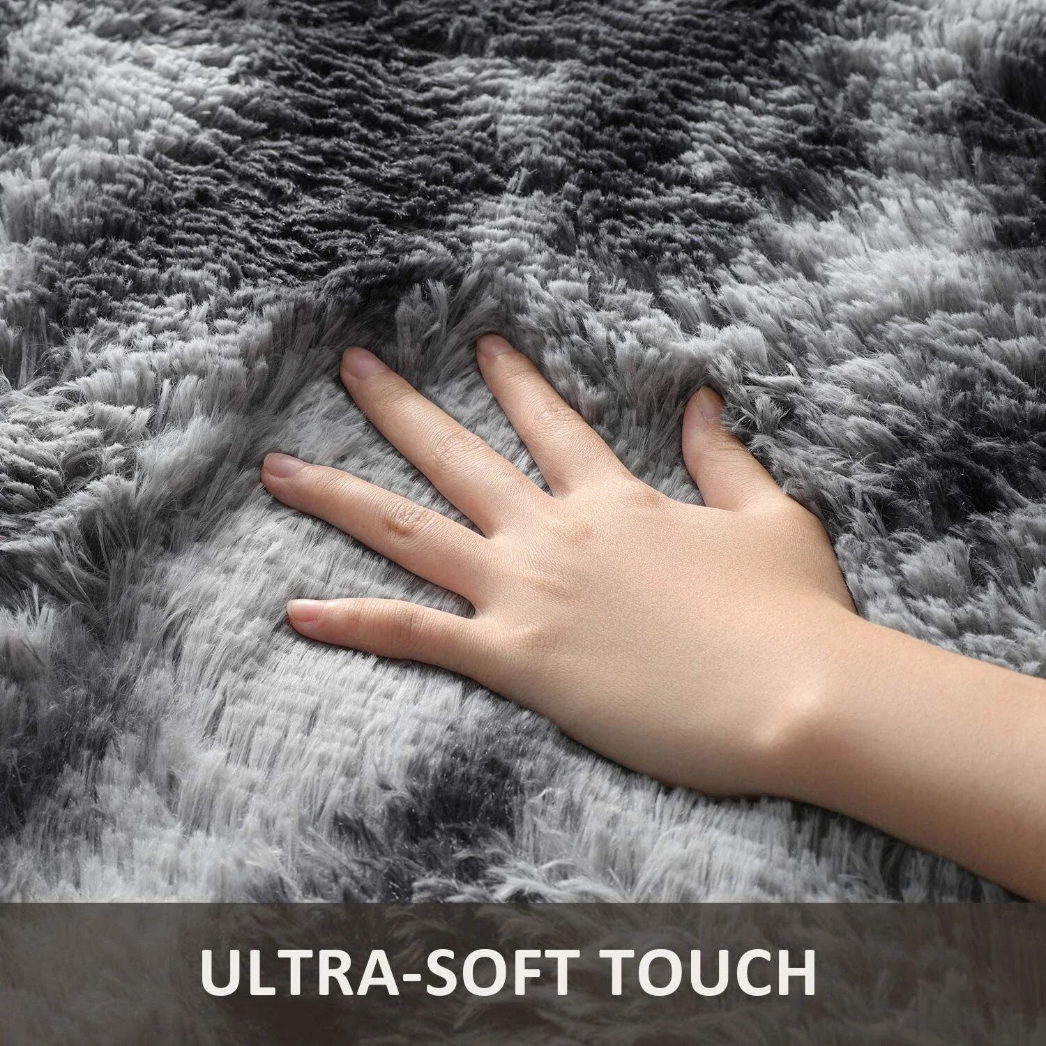XL Comfortable Shag Rug (300 x 200, Charcoal & Grey) - Image 16