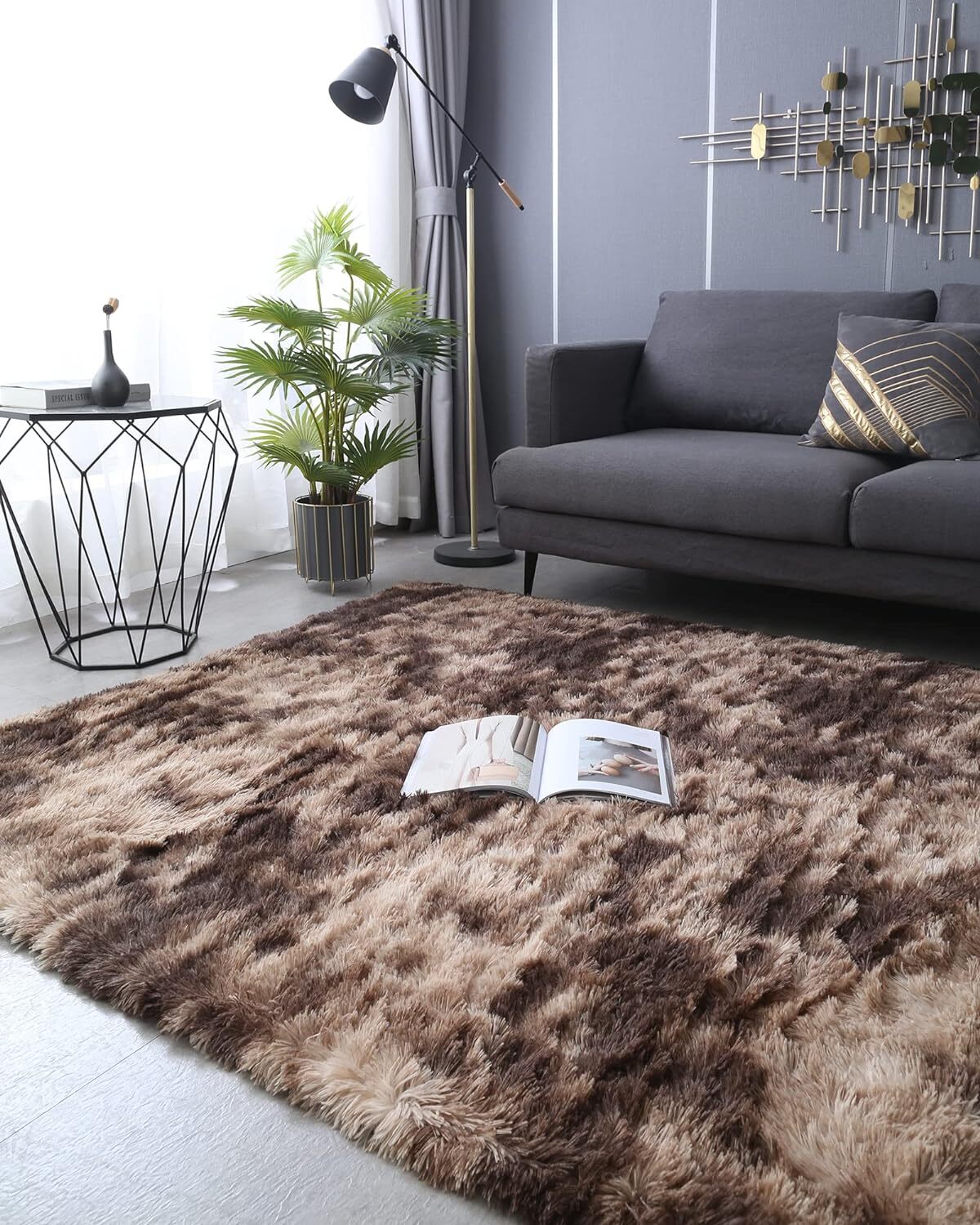 XL Comfortable Shag Rug (300 x 200, Coffee) - Image 18
