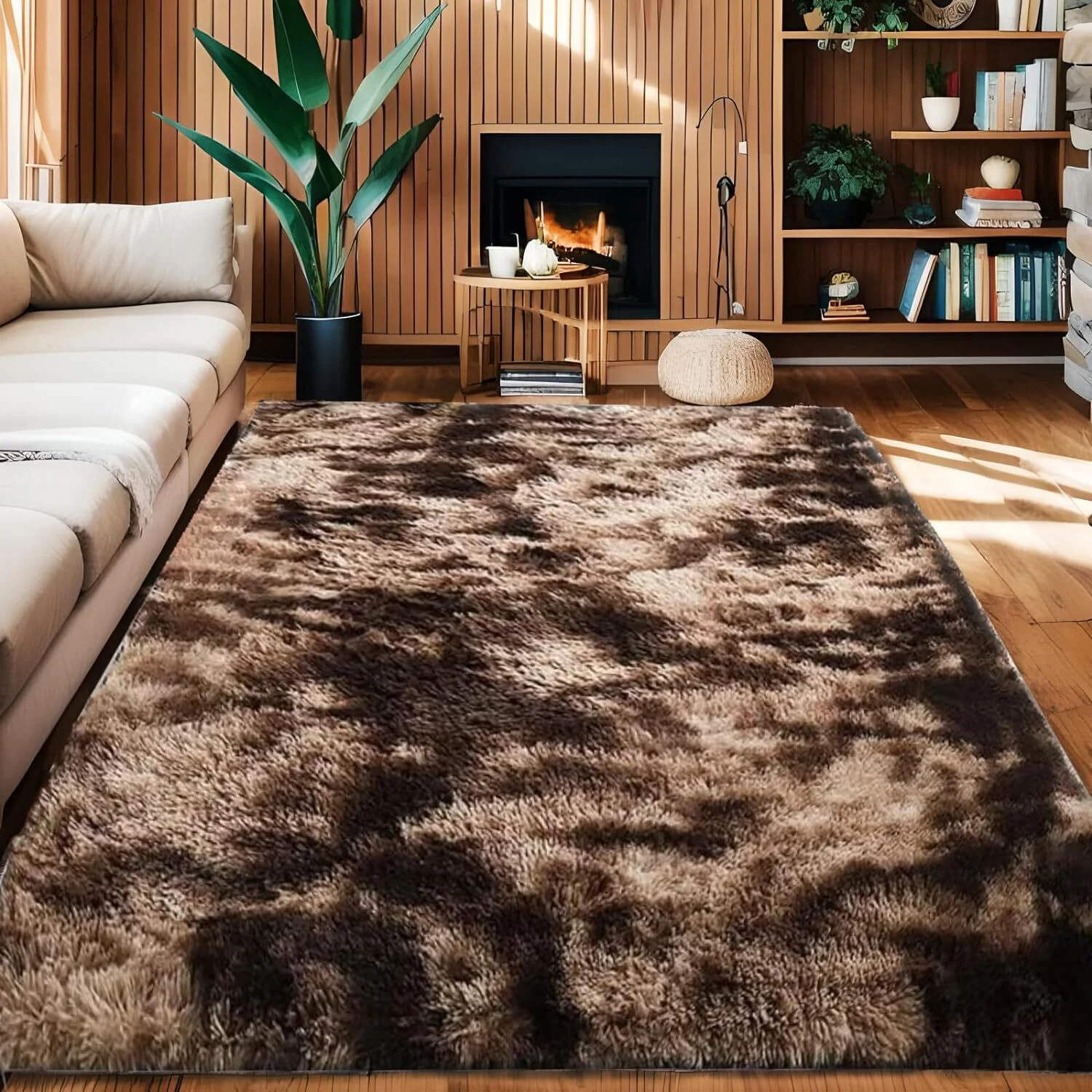 XL Comfortable Shag Rug (300 x 200, Coffee) - Image 3