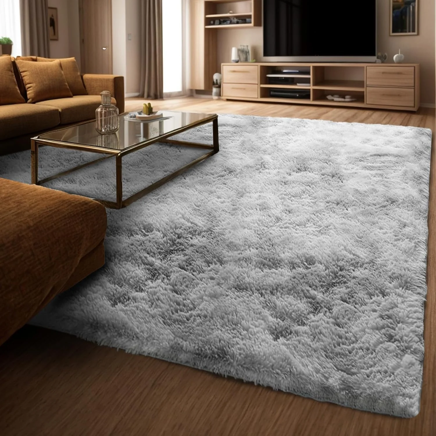 XL Comfortable Shag Rug (300 x 200, Platinum) - Image 7