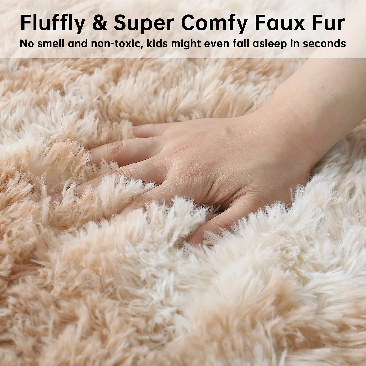 XL Comfortable Shag Rug (300 x 200, Tan) - Image 10