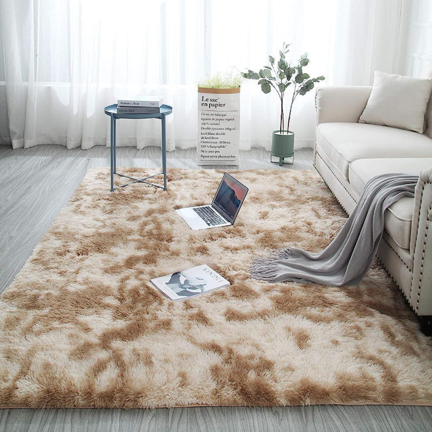 XL Comfortable Shag Rug (300 x 200, Tan) - Image 13