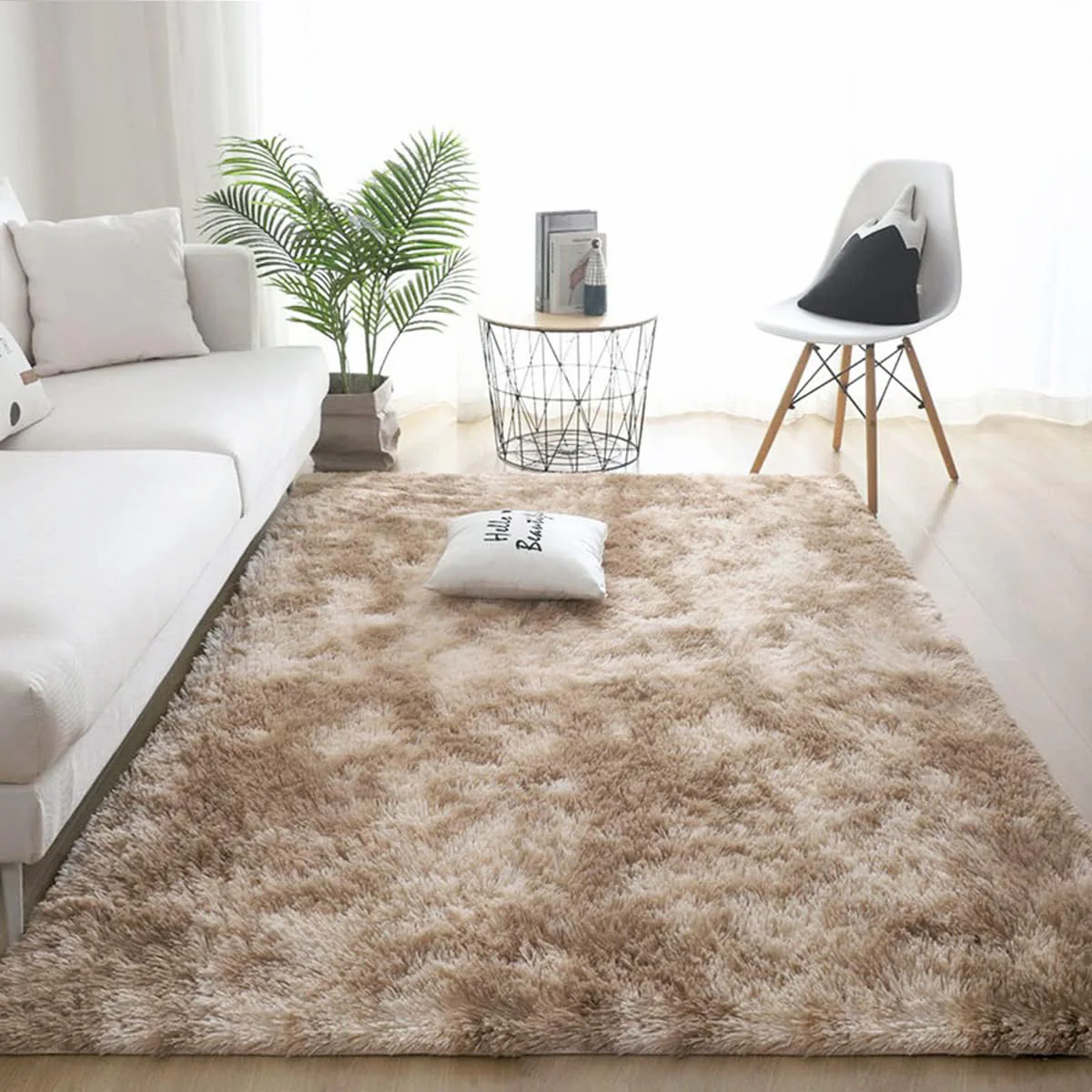 XL Comfortable Shag Rug (300 x 200, Tan) - Image 6