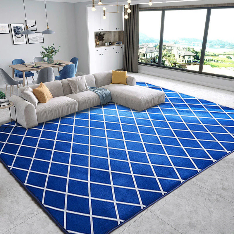 XL Extra Large Blue Diamond Rug Carpet Mat (300 x 200) - Image 10