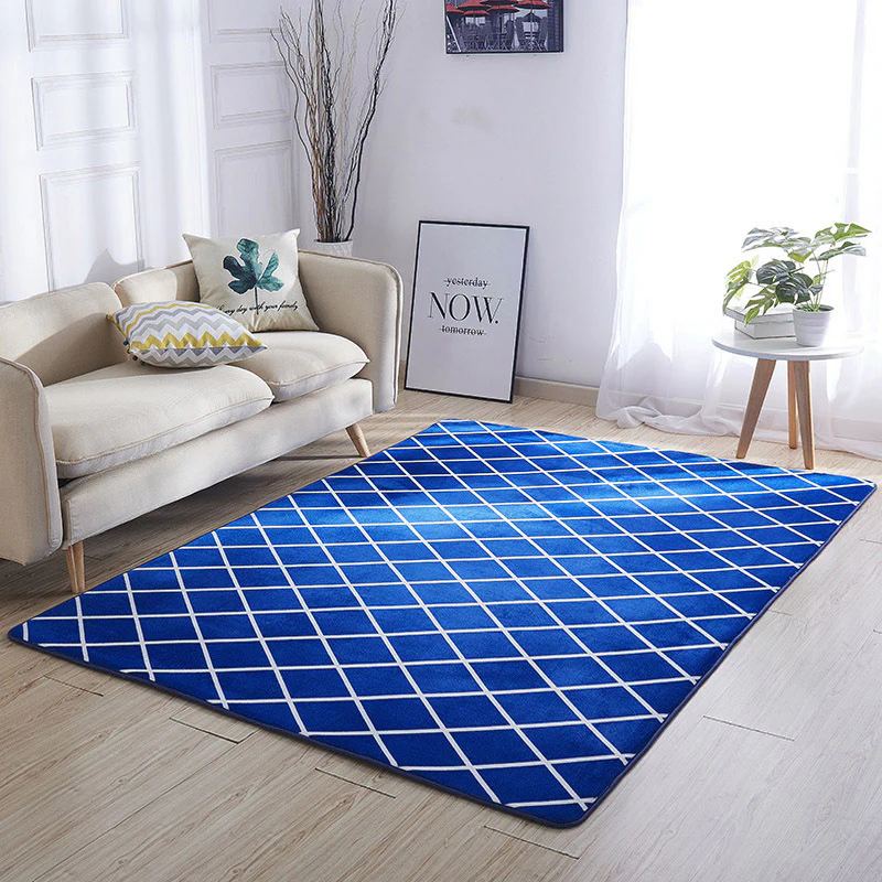 XL Extra Large Blue Diamond Rug Carpet Mat (300 x 200) - Image 5