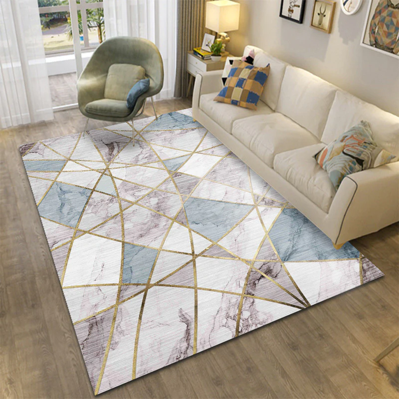 XL Extra Large Lush Plush Blue Marble Rug Carpet Mat (300 x 200) - Image 13