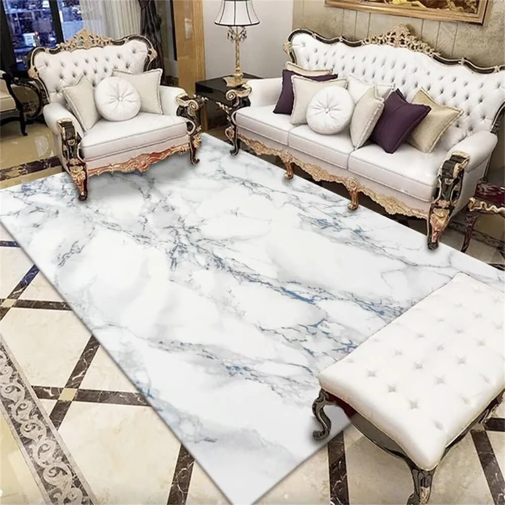 XL Extra Large Lush Plush Marble Rug Carpet Mat (300 x 200) - Image 12