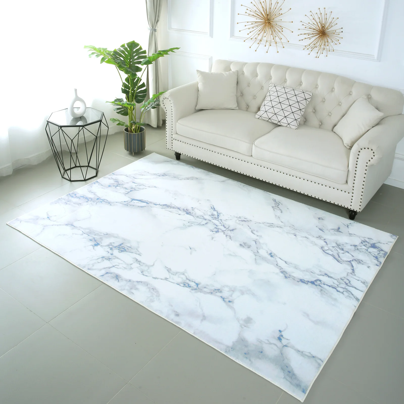 XL Extra Large Lush Plush Marble Rug Carpet Mat (300 x 200) - Image 6
