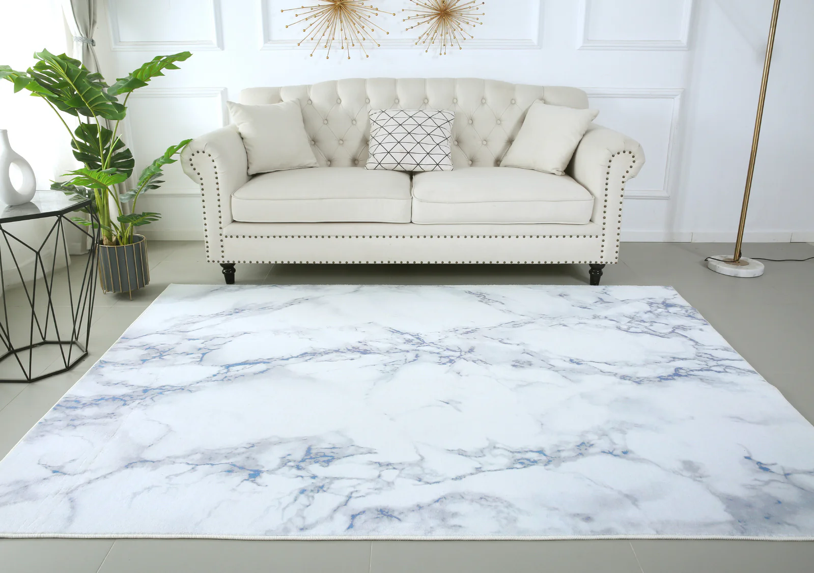 XL Extra Large Lush Plush Marble Rug Carpet Mat (300 x 200) - Image 8