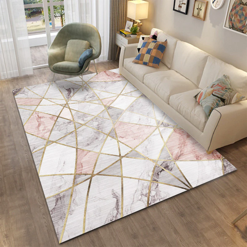 XL Extra Large Lush Plush Pink Marble Rug Carpet Mat (300 x 200) - Image 18