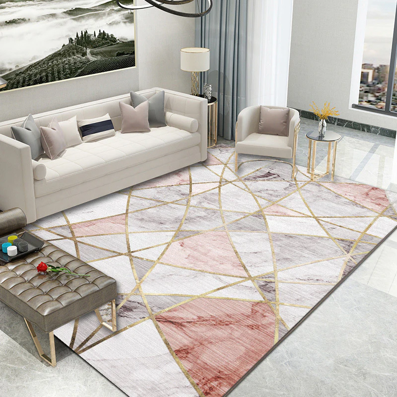 XL Extra Large Lush Plush Pink Marble Rug Carpet Mat (300 x 200) - Image 21
