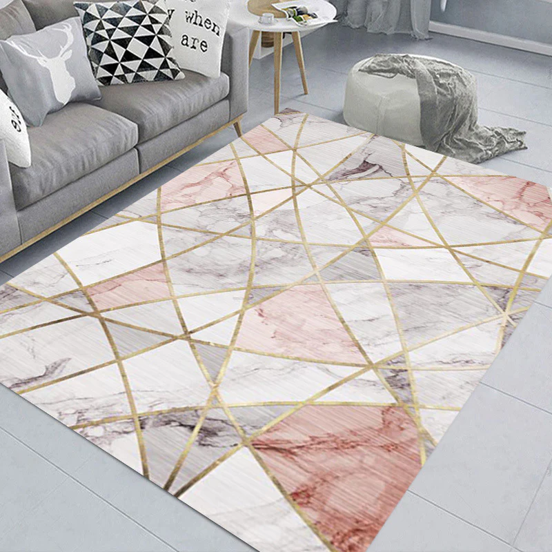 XL Extra Large Pink Marble Rug Carpet Mat (300 x 200) - Image 10