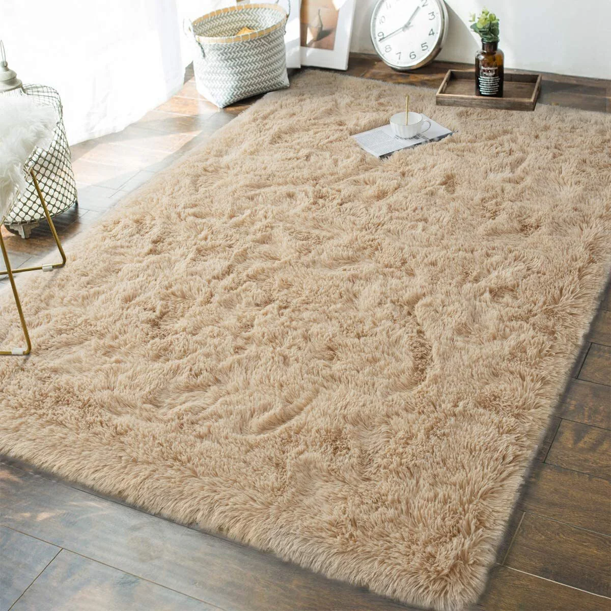 XL Extra Large Soft Shag Rug Carpet Mat (Beige, 300 x 200) - Image 19