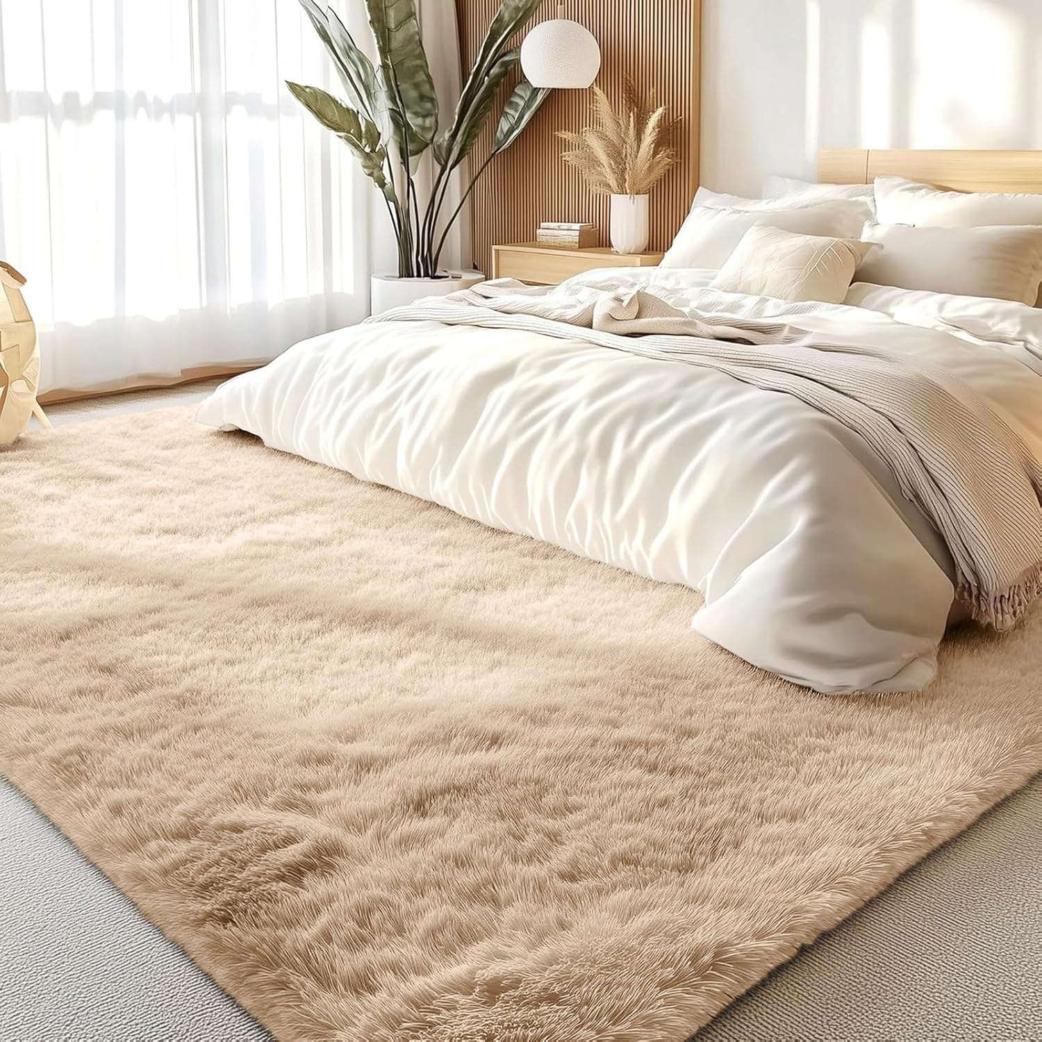 XL Extra Large Soft Shag Rug Carpet Mat (Beige, 300 x 200) - Image 24