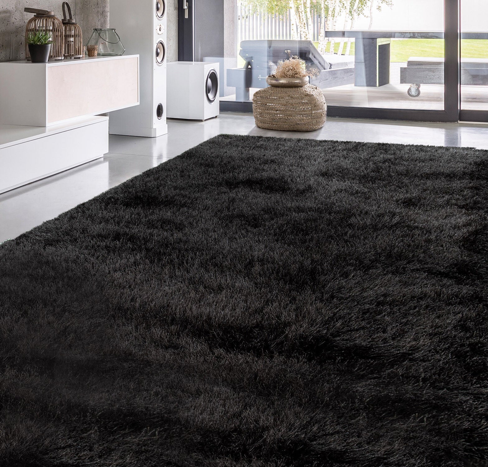 XL Extra Large Soft Shag Rug Carpet Mat (Black, 300 x 200) - Image 14