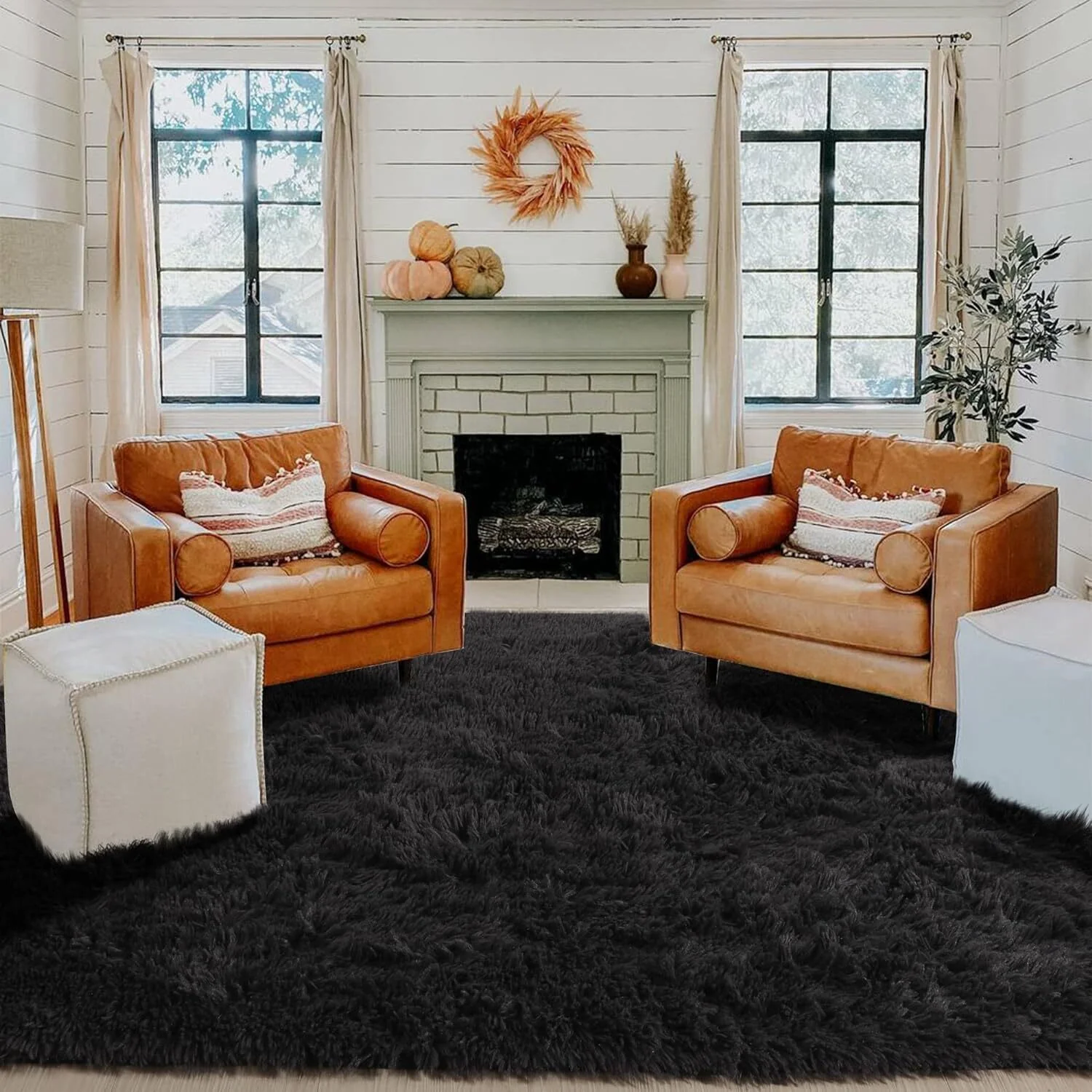 XL Extra Large Soft Shag Rug Carpet Mat (Black, 300 x 200) - Image 5