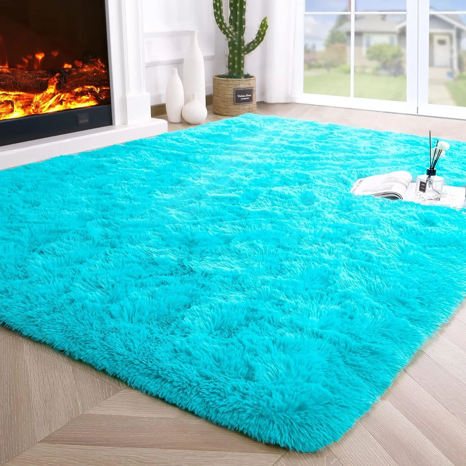 XL Extra Large Soft Shag Rug Carpet Mat (Blue, 300 x 200) - Image 28