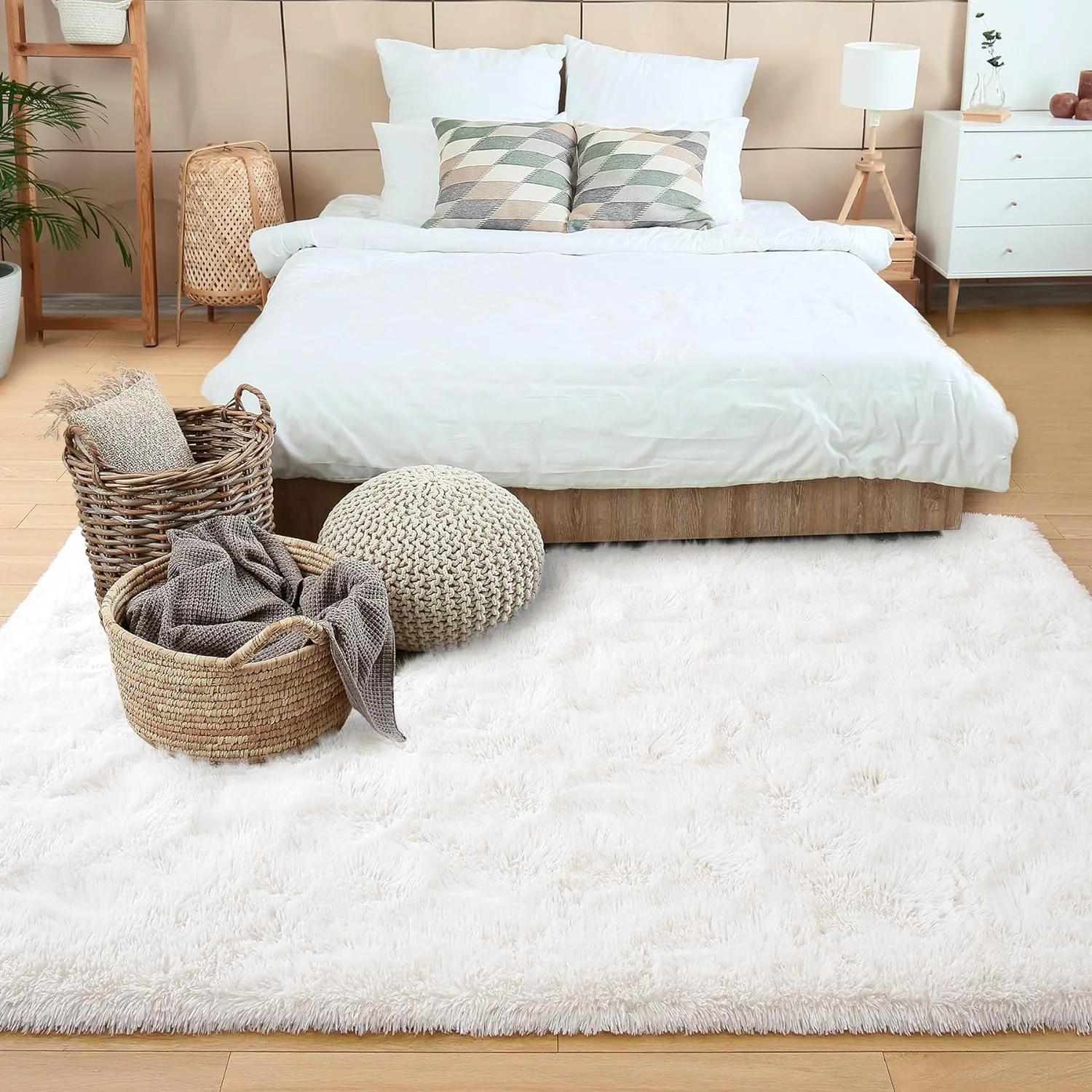 XL Extra Large Soft Shag Rug Carpet Mat (Cream White, 300 x 200) - Image 15