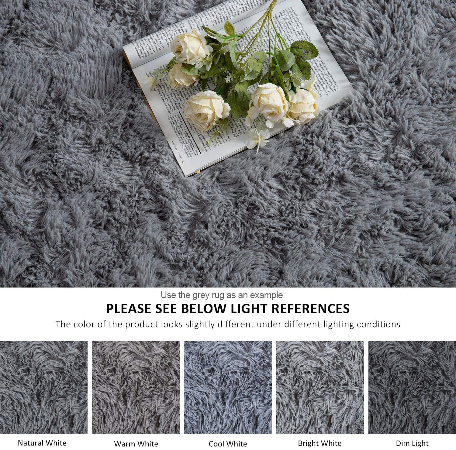 XL Extra Large Soft Shag Rug Carpet Mat (Cream White, 300 x 200) - Image 26