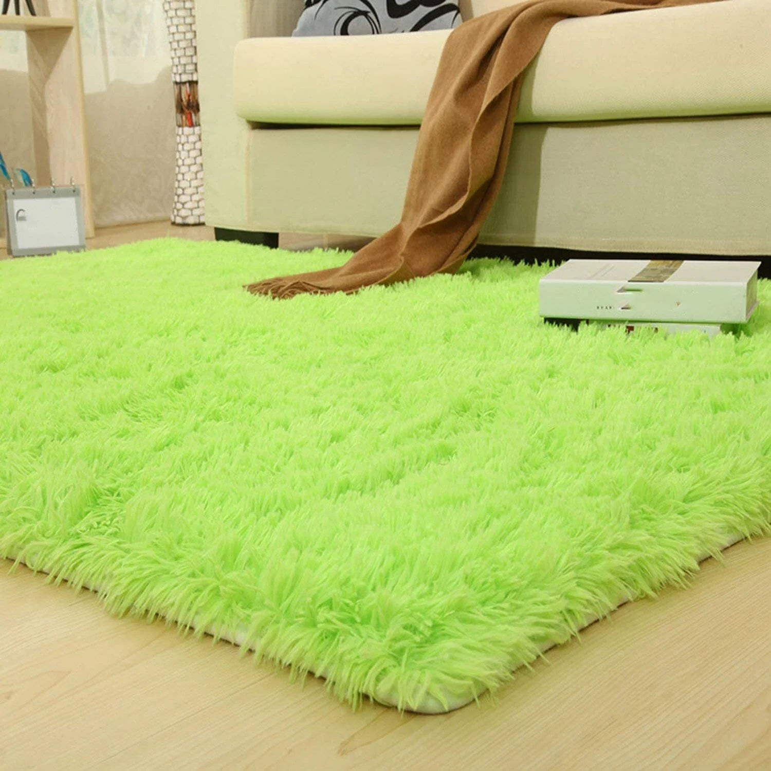 XL Extra Large Soft Shag Rug Carpet Mat (Green, 300 x 200) - Image 7