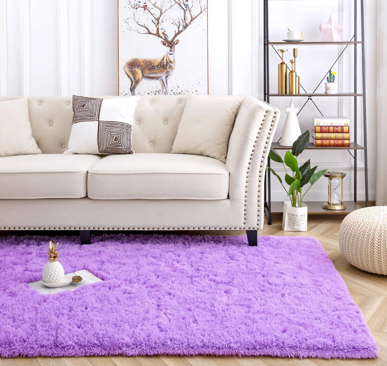 XL Extra Large Soft Shag Rug Carpet Mat (Purple, 300 x 200) - Image 14