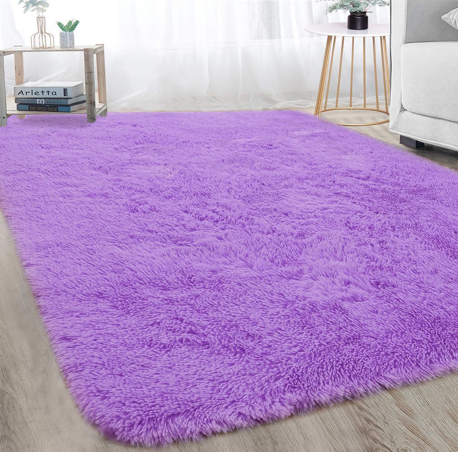 XL Extra Large Soft Shag Rug Carpet Mat (Purple, 300 x 200) - Image 17