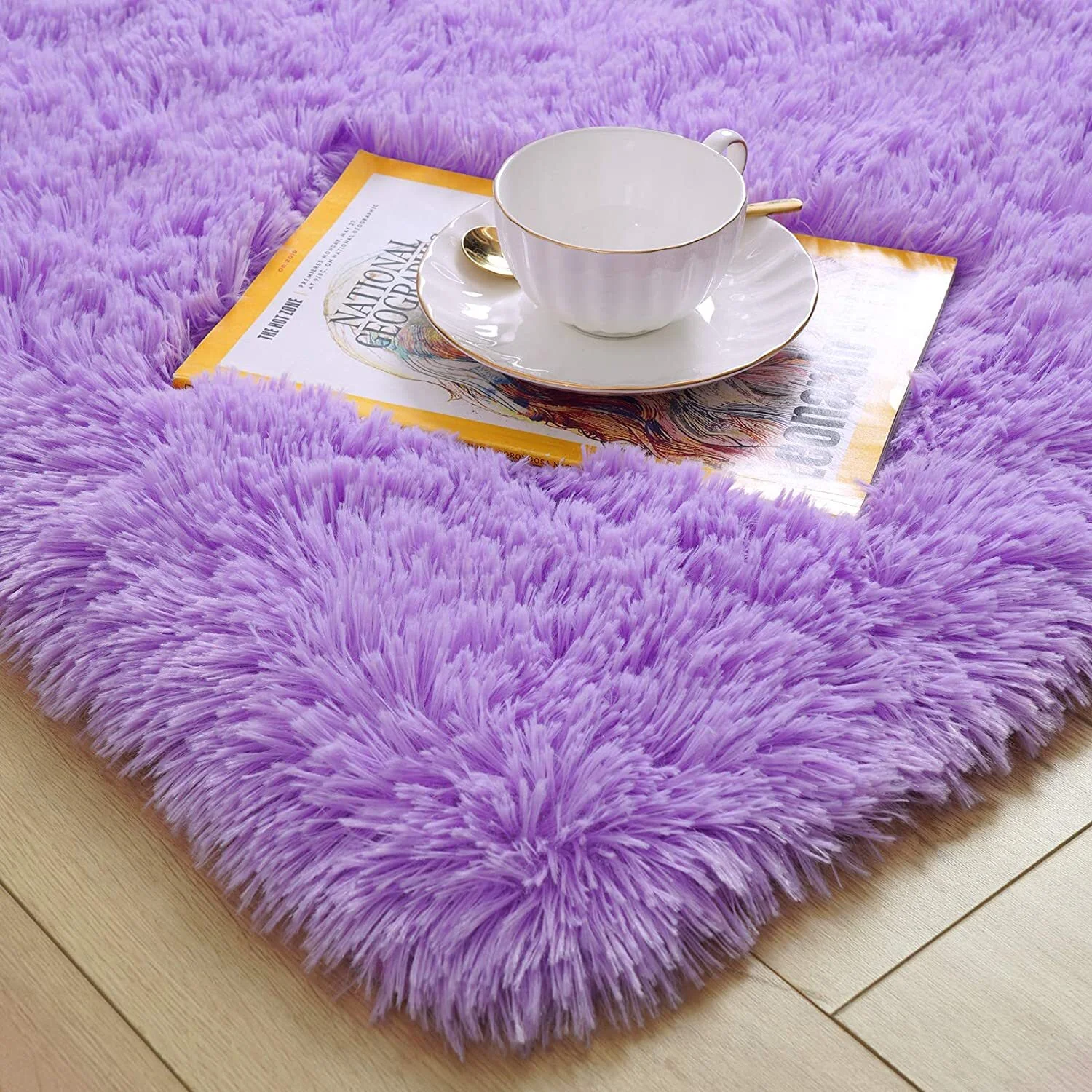 XL Extra Large Soft Shag Rug Carpet Mat (Purple, 300 x 200) - Image 4