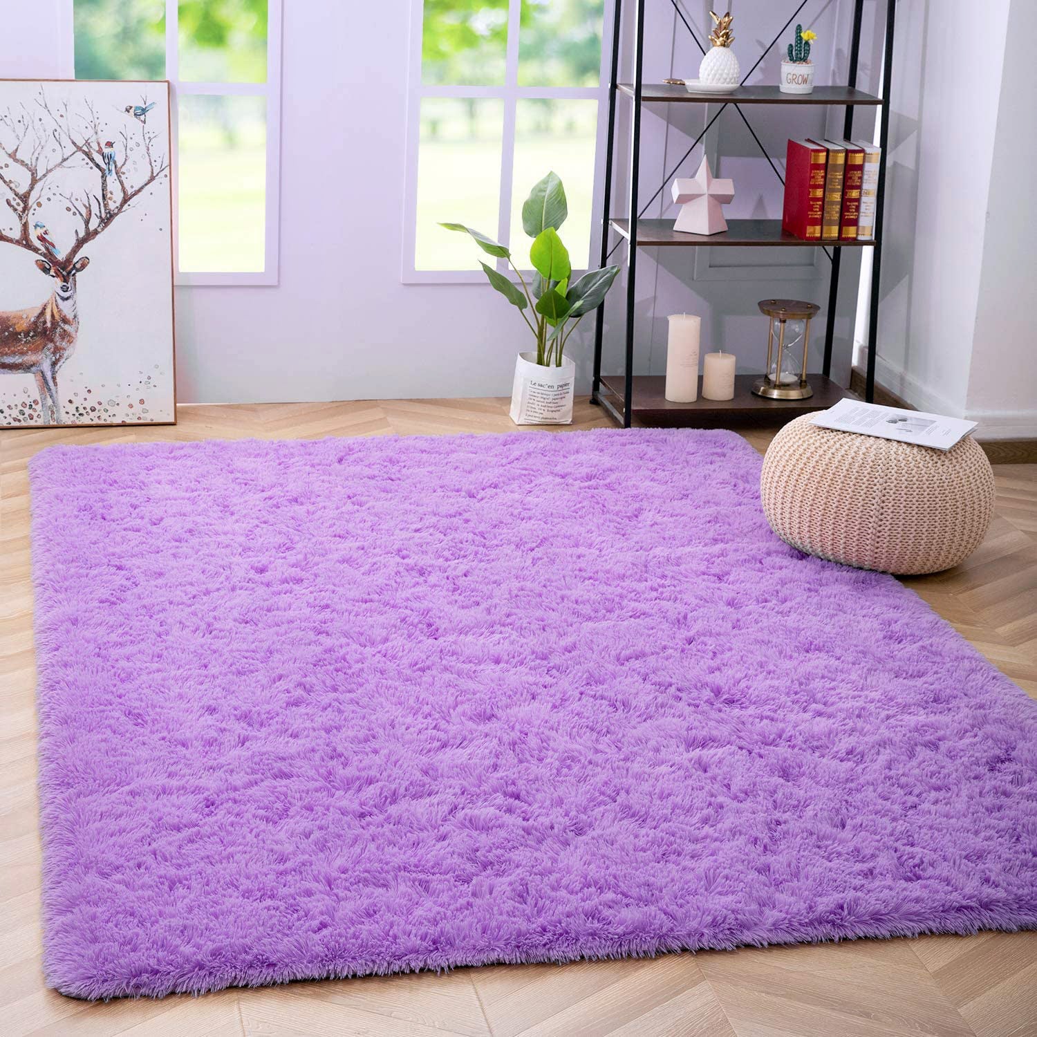 XL Extra Large Soft Shag Rug Carpet Mat (Purple, 300 x 200) - Image 6