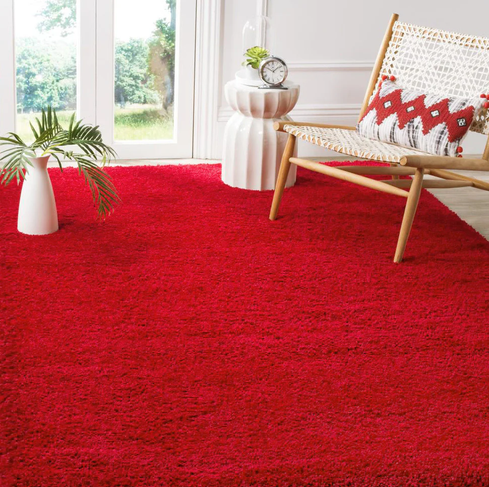 XL Extra Large Soft Shag Rug Carpet Mat (Red, 300 x 200) - Image 10