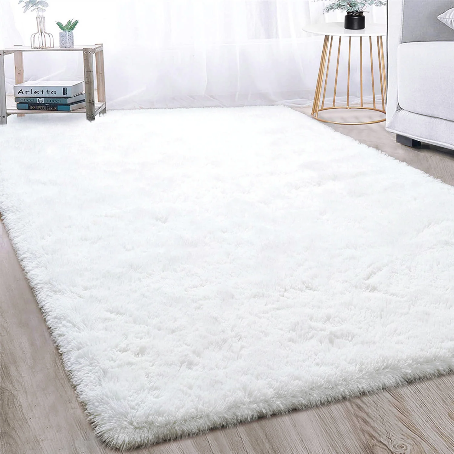 XL Extra Large Soft Shag Rug Carpet Mat (White, 300 x 200) - Image 28