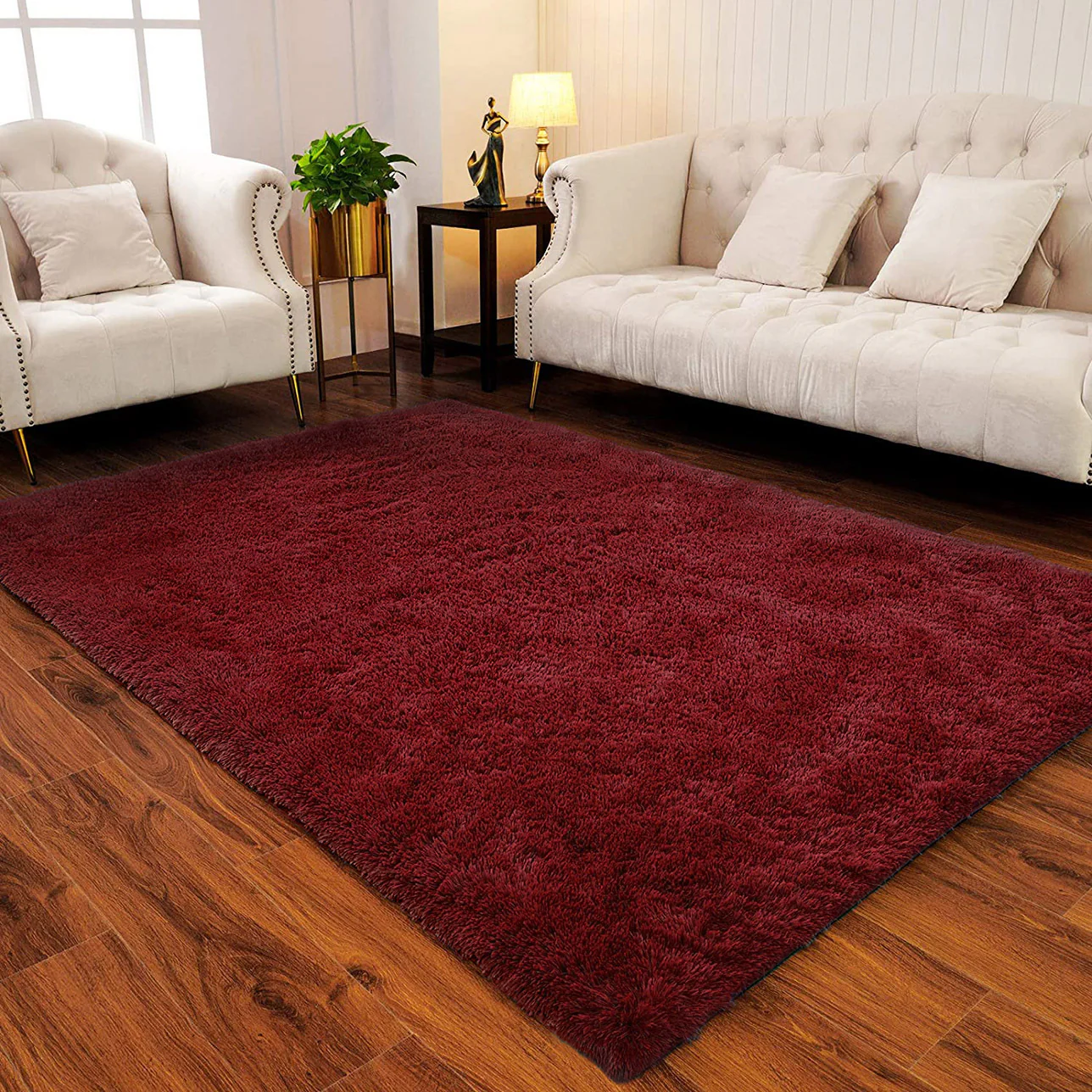 XL Extra Large Soft Shag Rug Carpet Mat (Wine, 300 x 200) - Image 18
