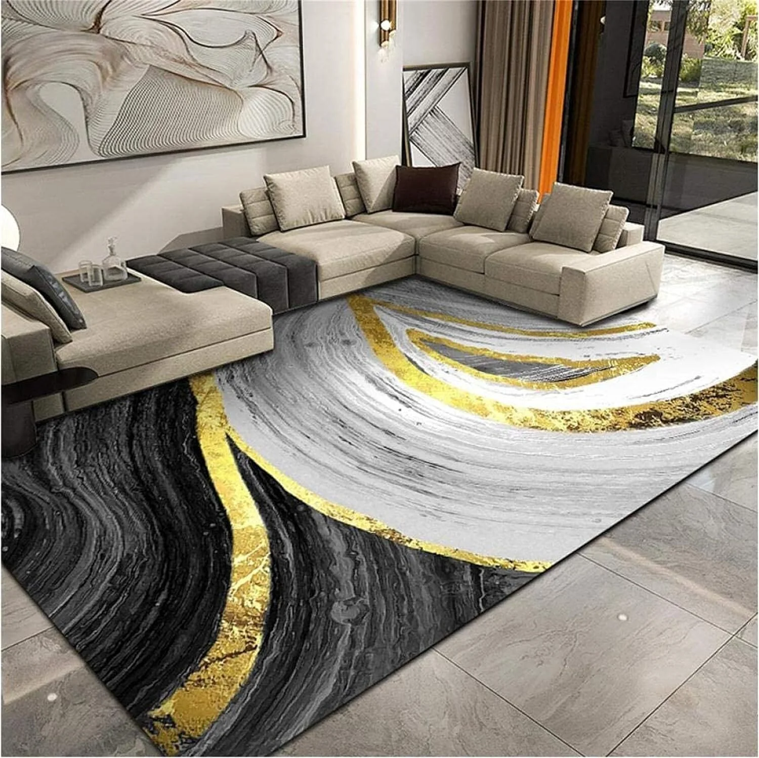 XL Extra Large Sunburst Rug Carpet Mat (300 x 200) - Image 9