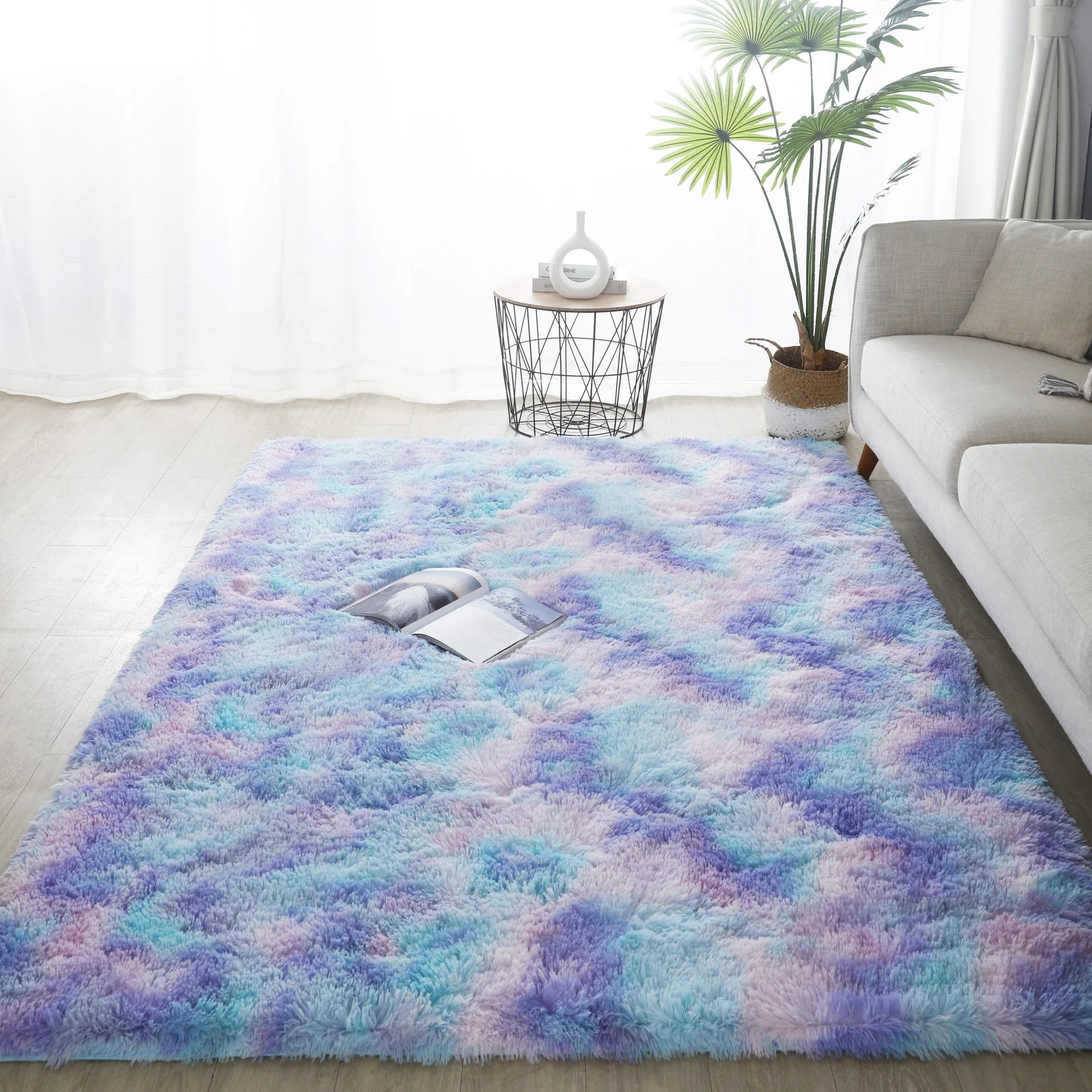 XL Purple Rainbow Dream Comfortable Shag Rug (300 x 200) - Image 13