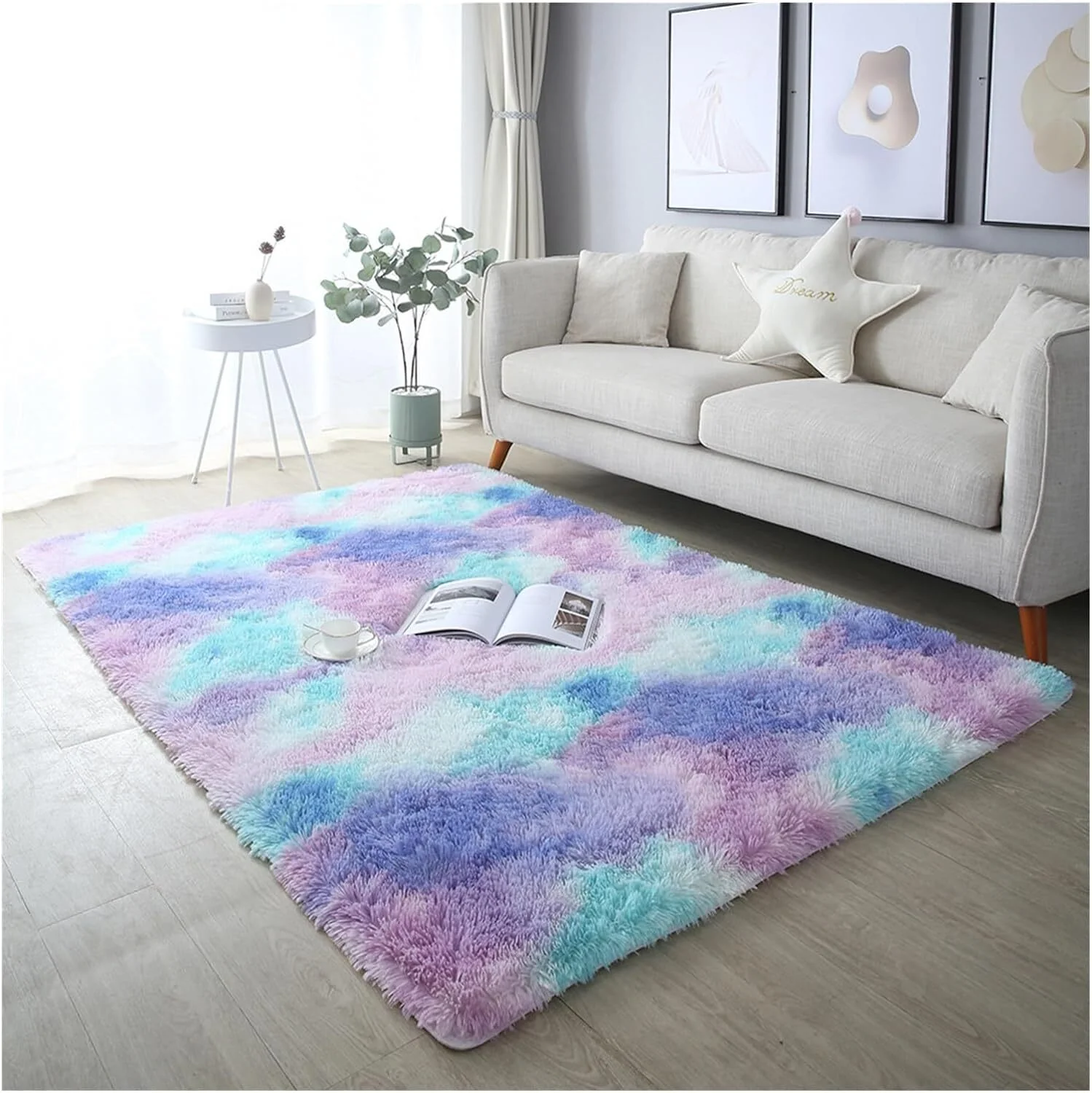 XL Purple Rainbow Dream Comfortable Shag Rug (300 x 200) - Image 17