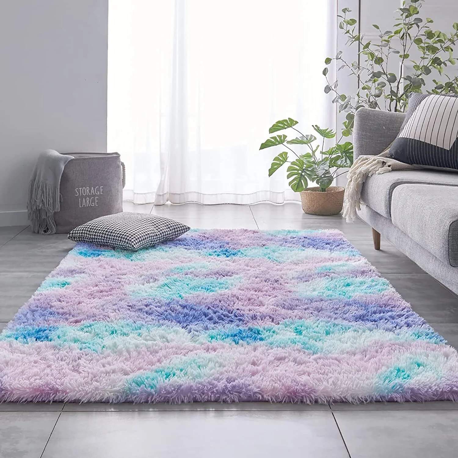XL Purple Rainbow Dream Comfortable Shag Rug (300 x 200) - Image 18