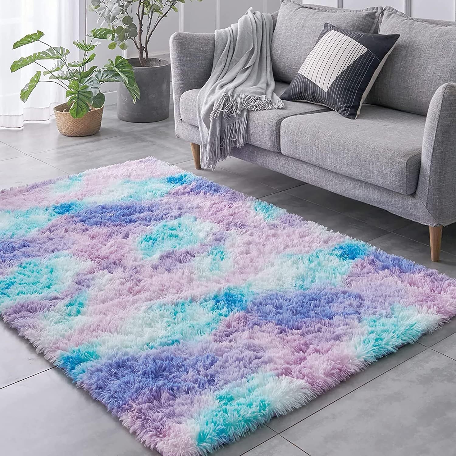 XL Purple Rainbow Dream Comfortable Shag Rug (300 x 200) - Image 7
