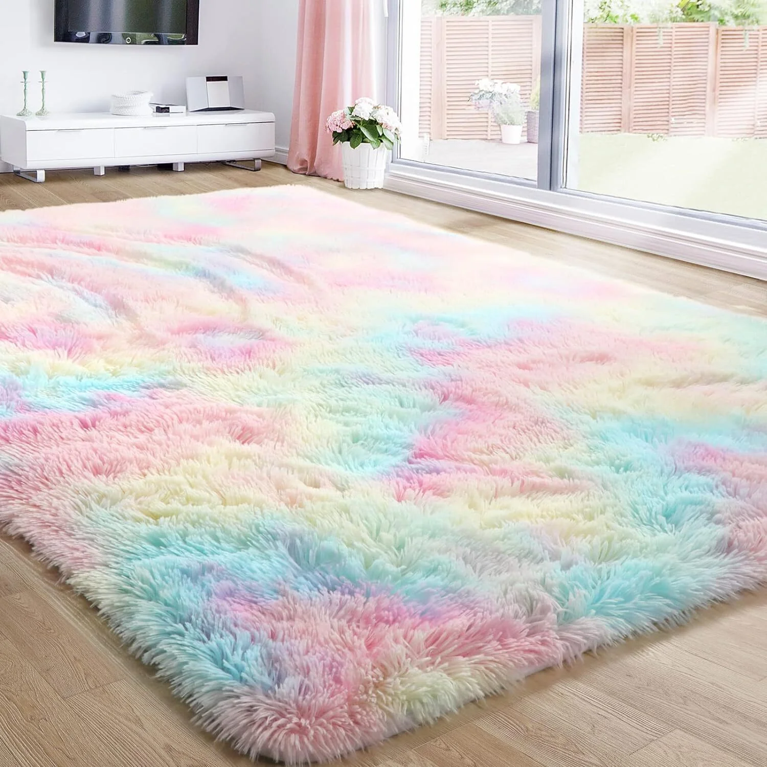 XL Rainbow Dream Comfortable Shag Rug (300 x 200) - Image 4