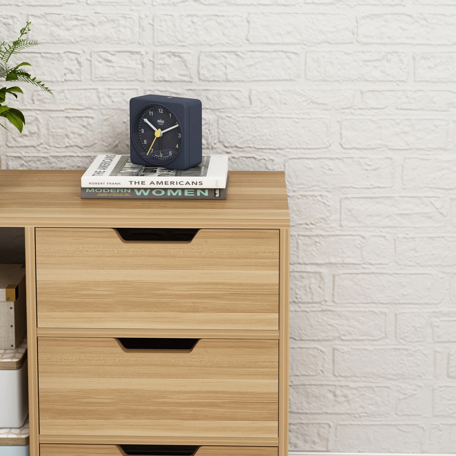Zest 3 Drawer Cabinet and Shelf Utility Side Table (Oak) - Image 6