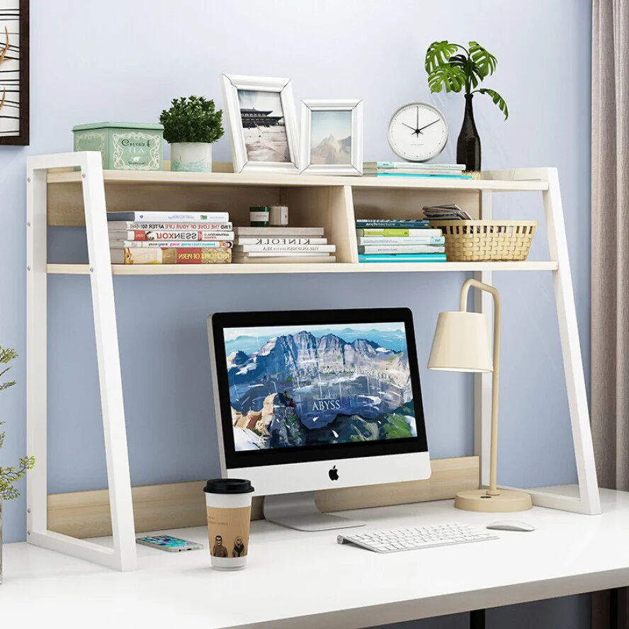 Zion Large Versatile Desk Hutch Storage Shelf Unit Organizer (White Oak) - Image 5