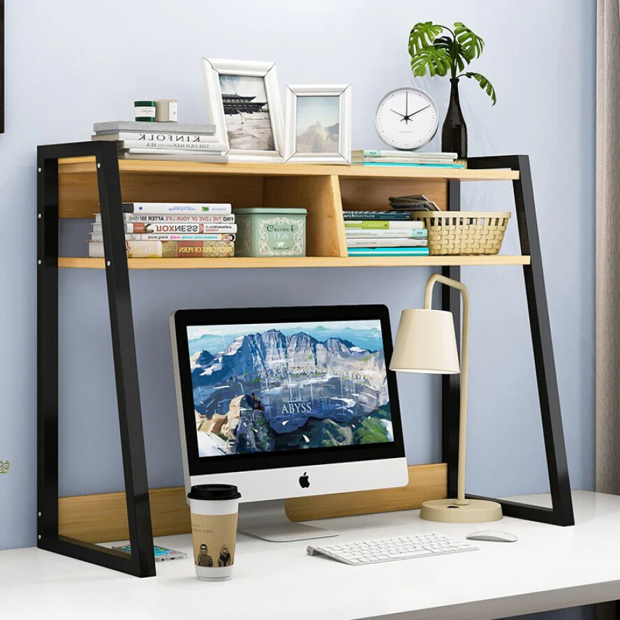 Zion Versatile Desk Hutch Storage Shelf Unit Organizer (Natural Oak) - Image 7