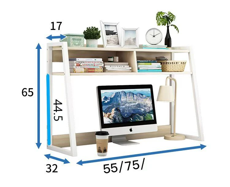 Zion Versatile Desk Hutch Storage Shelf Unit Organizer (White Oak) - Image 4